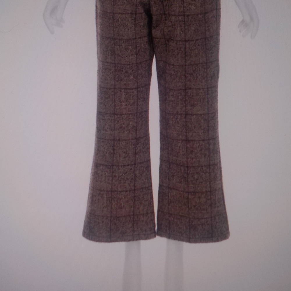 Brown Tweed Wide Leg Crop Pants